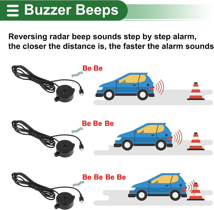 Black Reverse Parking Sensor Kit, 2 Sensors and Buzzer — view 5