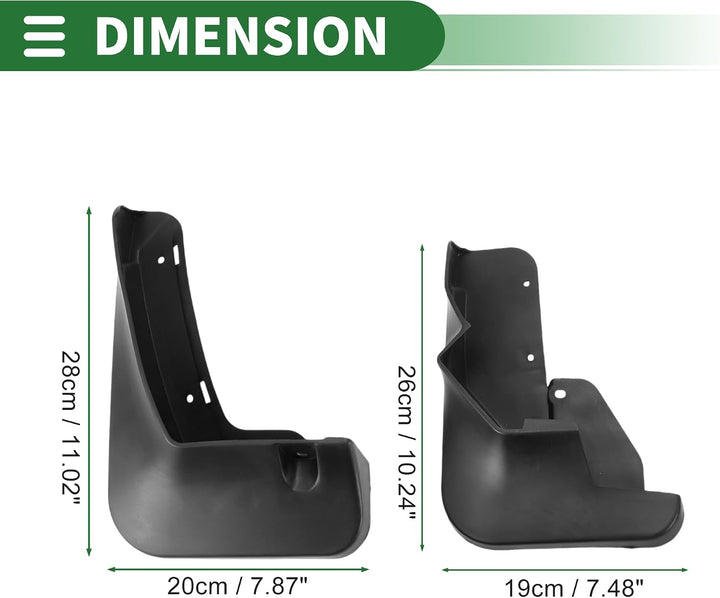 Black Mud Flaps with Mounting Hardware for Nissan Ariya 2022–2023 — view 3