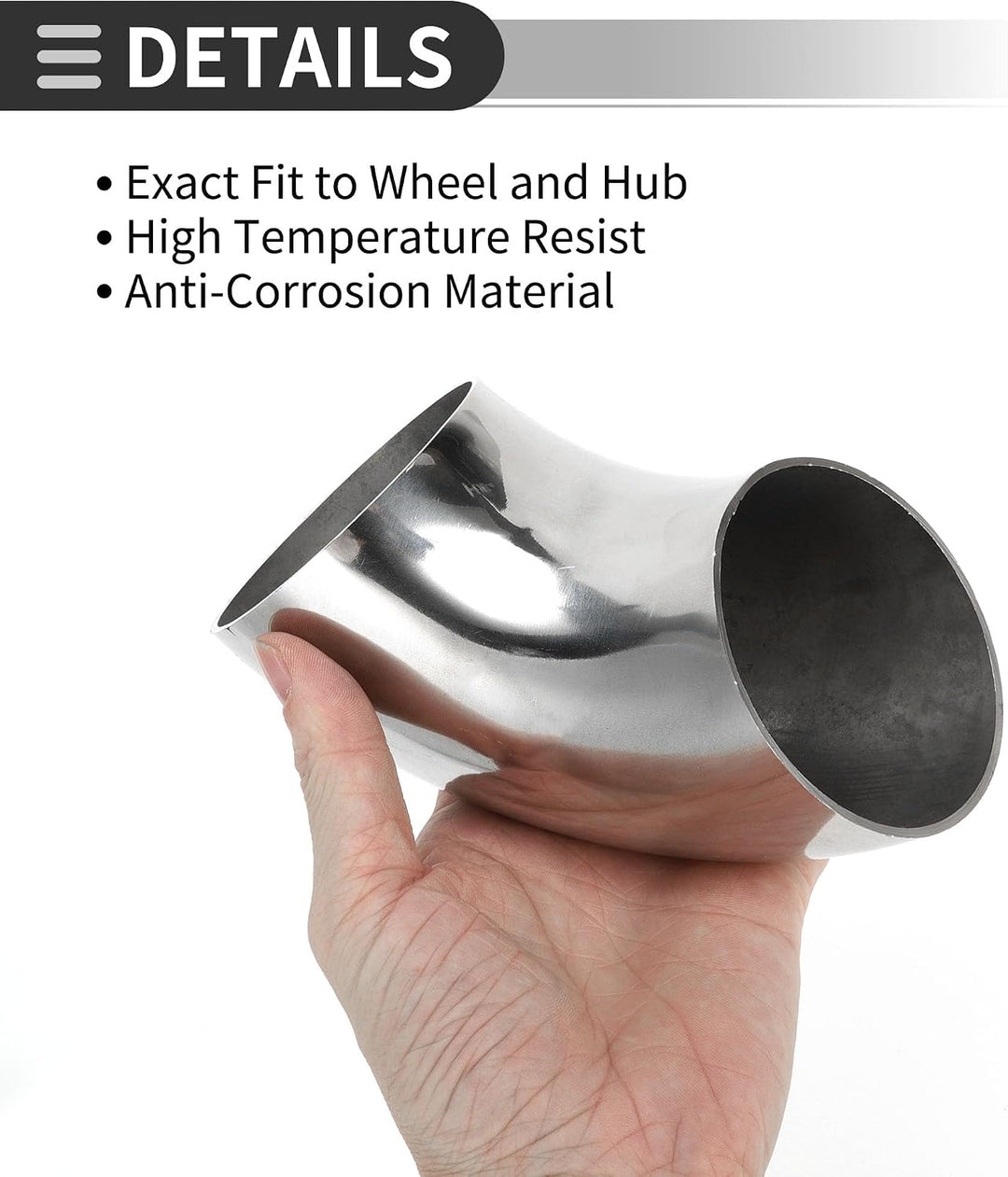 90° Stainless Steel Mandrel-Bend Exhaust Elbow, 3-Inch OD — view 5