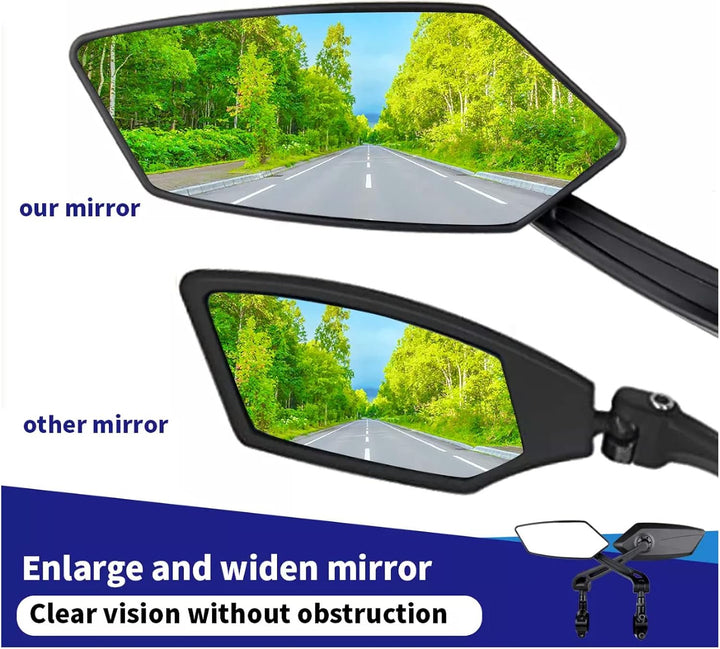 Pair of black adjustable handlebar bicycle mirrors, view 5
