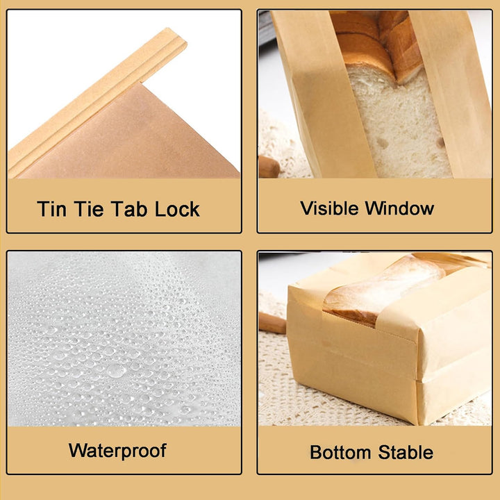 Kraft bread bags with tin ties, view 2