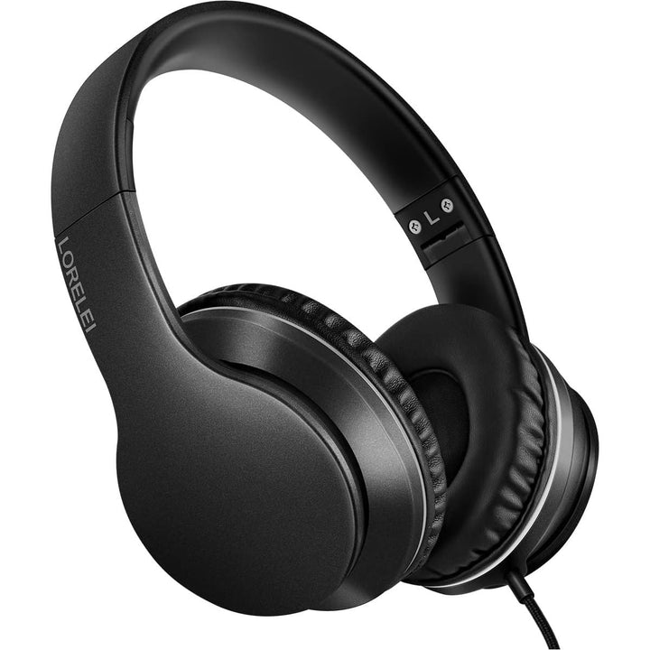 LORELEI X6 Over - Ear Headphones with Microphone, Lightweight Foldable & Portable Stereo Bass Headphones with 1.45M No - Tangle, Wired Headphones for Smartphone Tablet MP3 / 4  - Just Closeouts Canada Inc.