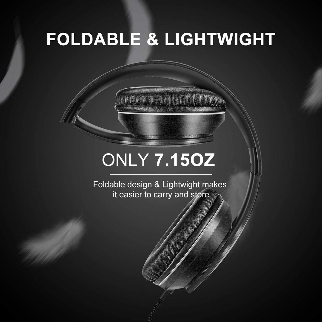 LORELEI X6 Over - Ear Headphones with Microphone, Lightweight Foldable & Portable Stereo Bass Headphones with 1.45M No - Tangle, Wired Headphones for Smartphone Tablet MP3 / 4  - Just Closeouts Canada Inc.