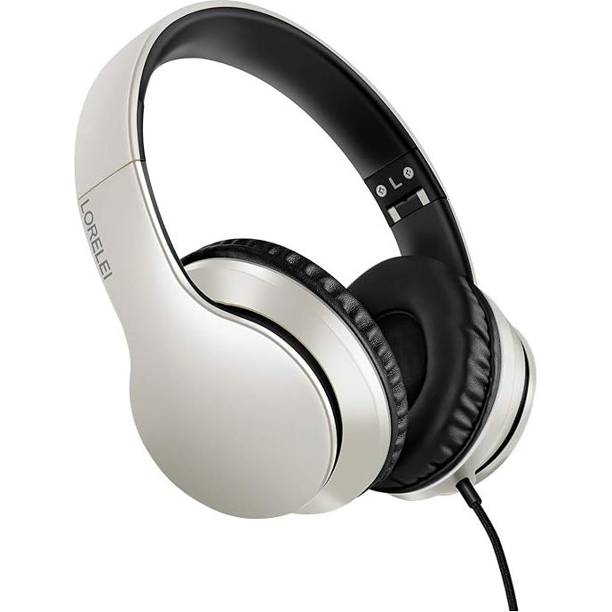 LORELEI X6 Over - Ear Headphones with Microphone, Lightweight Foldable & Portable Stereo Bass Headphones with 1.45M No - Tangle, Wired Headphones for Smartphone Tablet MP3 / 4  - Just Closeouts Canada Inc.