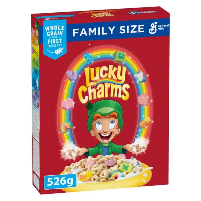 Lucky Charms Breakfast Cereal with Marshmallows, Family Size, Whole Grains, 526 g - Just Closeouts Canada Inc.065633134348