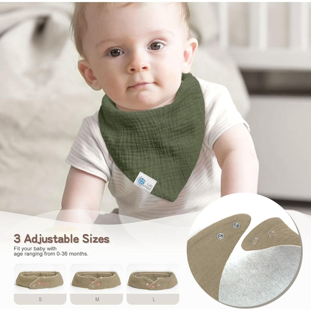 Lulumoon Muslin Baby Bibs 100% Cotton Baby Bandana Drool Bibs for Teething and Drooling - Just Closeouts Canada Inc.