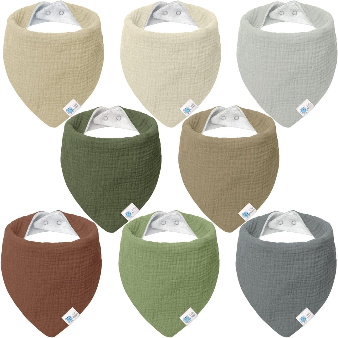 Lulumoon Muslin Baby Bibs 100% Cotton Baby Bandana Drool Bibs for Teething and Drooling - Just Closeouts Canada Inc.