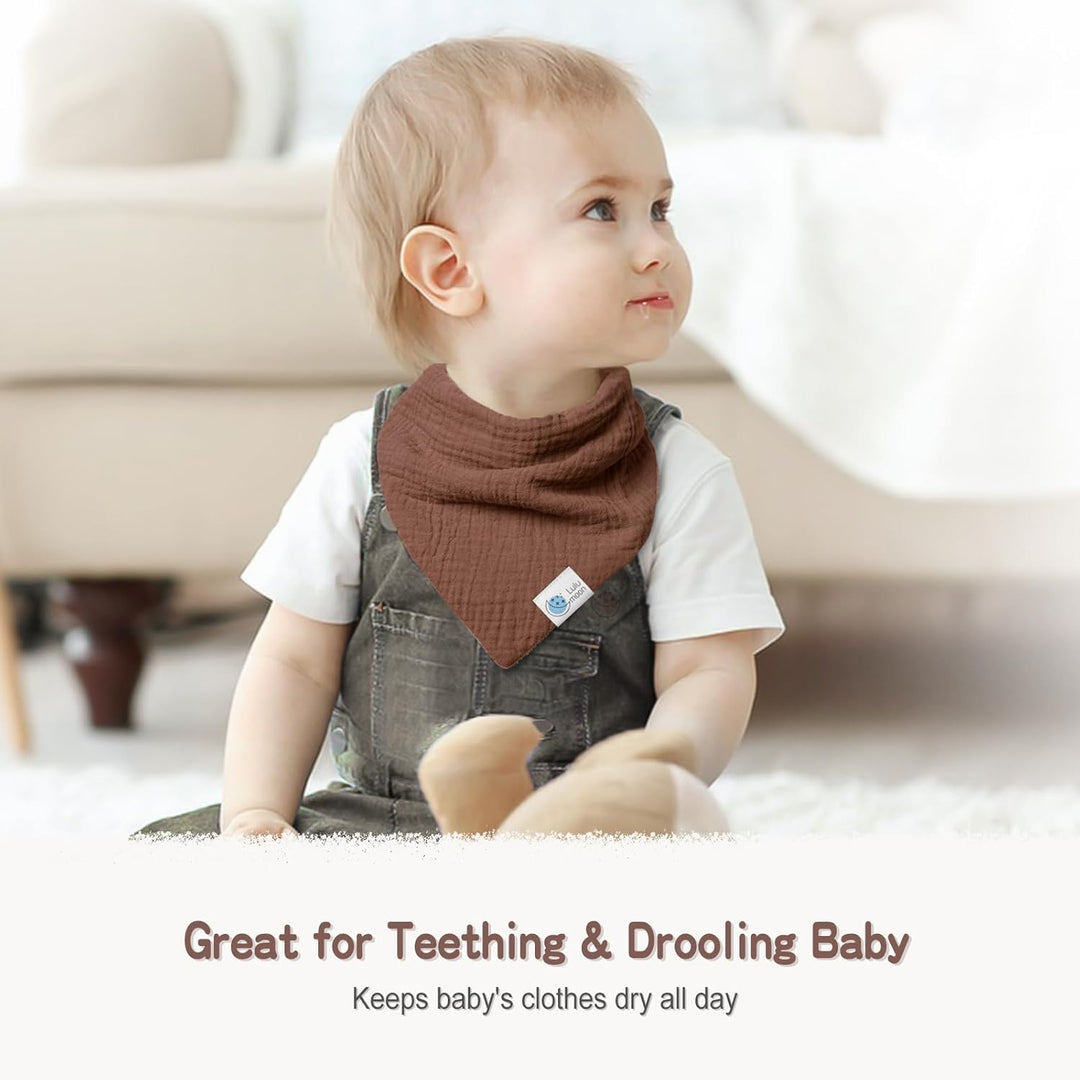 Lulumoon Muslin Baby Bibs 100% Cotton Baby Bandana Drool Bibs for Teething and Drooling - Just Closeouts Canada Inc.