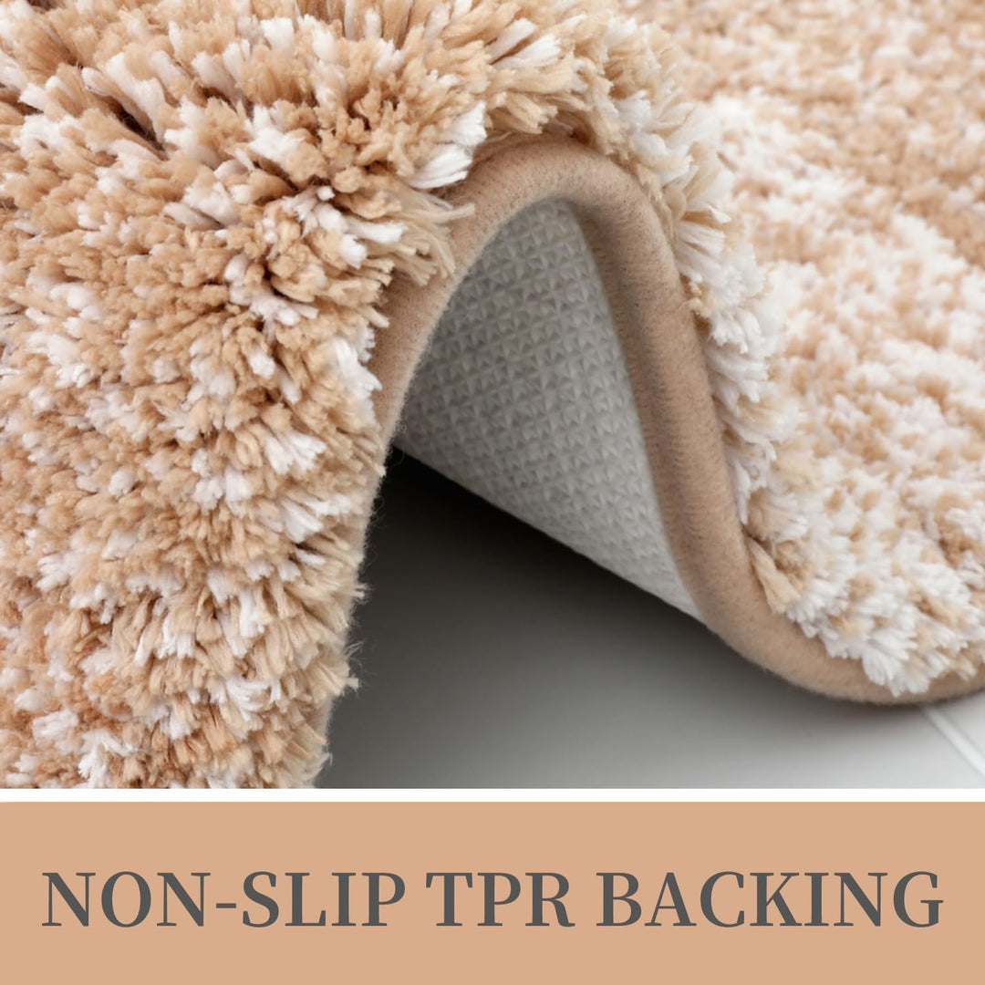 Luxury Microfiber Bath Mat, Extra Soft and Absorbent Bathroom Mat, Non - Slip Plush Shaggy Bathroom Rug, Machine Wash Dry, Bath Rugs for Bathroom Floor, Tub and Shower, 24x47, Beige - Just Closeouts Canada Inc.