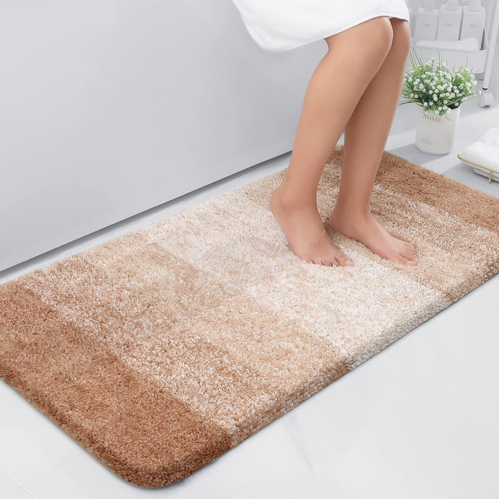Luxury Microfiber Bath Mat, Extra Soft and Absorbent Bathroom Mat, Non - Slip Plush Shaggy Bathroom Rug, Machine Wash Dry, Bath Rugs for Bathroom Floor, Tub and Shower, 24x47, Beige - Just Closeouts Canada Inc.