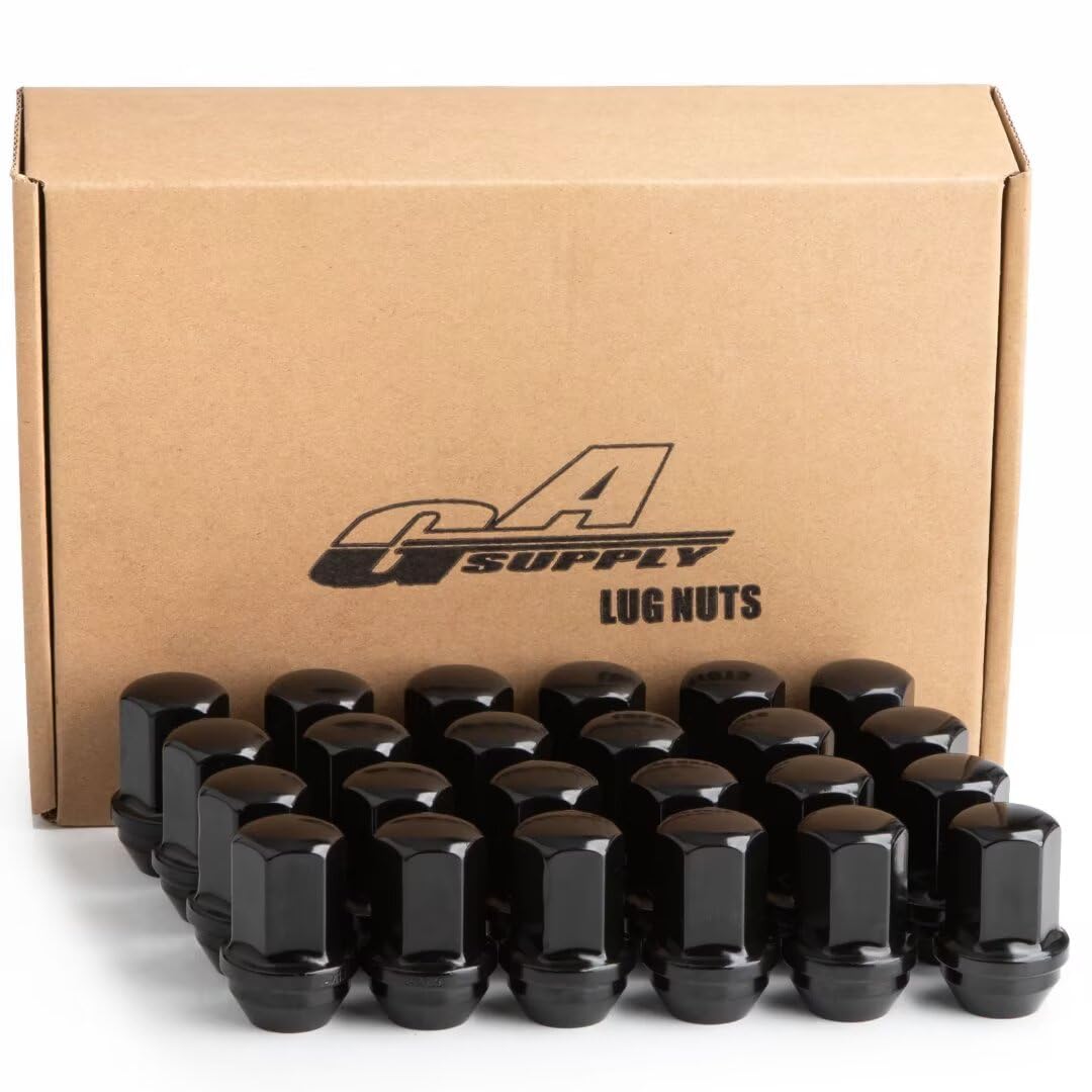 M14x1.5 Lug Nuts Black 24pcs, 14x1.5 OEM Factory Style Wheel Lug Nut, 1.8 Inch 45mm Length, 7/8" 22mm Hex, Closed End Large Acorn Seat - Just Closeouts Canada Inc.X0043LMX7V