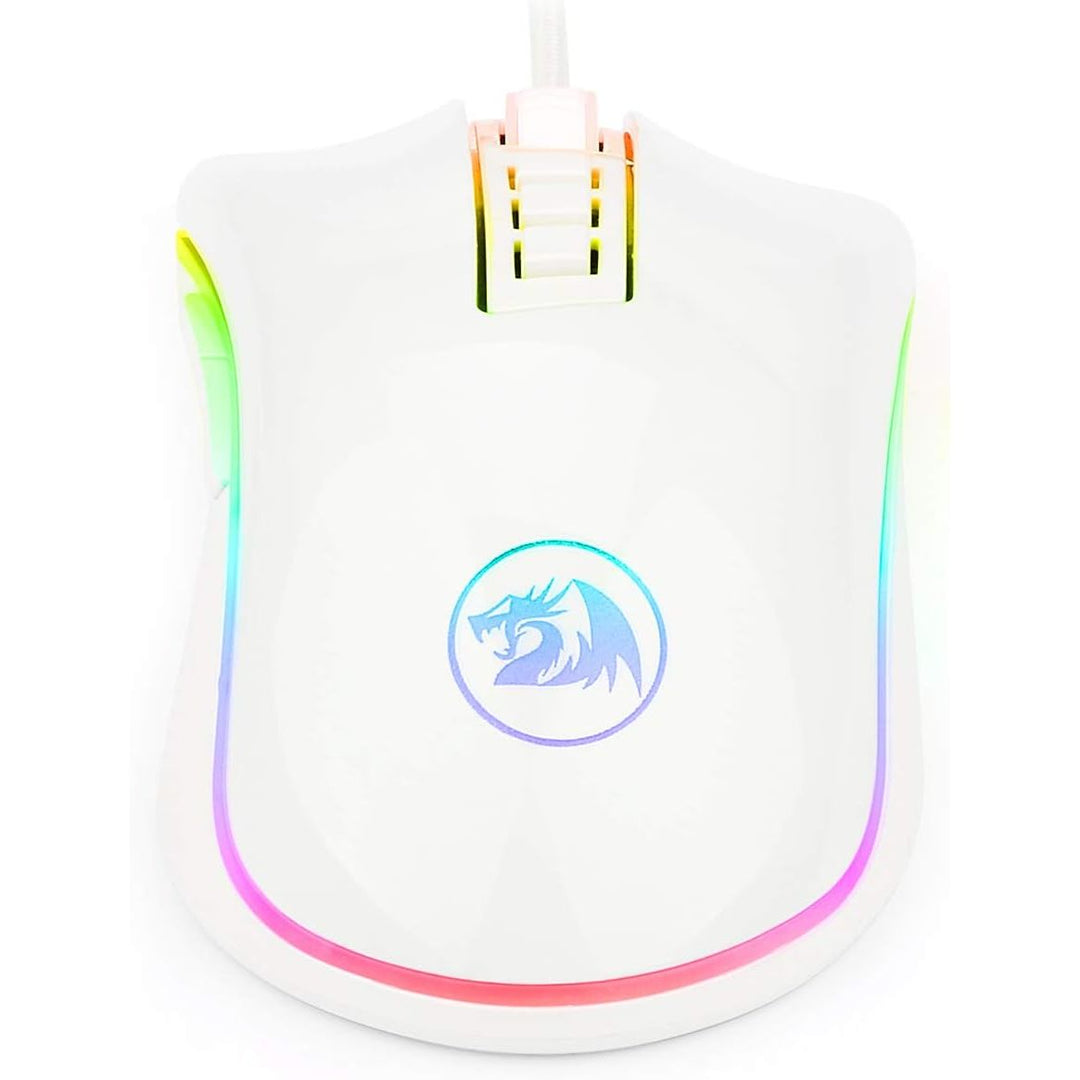 M711 Cobra RGB Gaming Mouse White Version, 10,000 DPI Wired Optical Mouse with High Precision Inputs, 7 Programmable Buttons and 16.8 Million Customized Breathing Backlight for PC/Laptop - Just Closeouts Canada Inc.