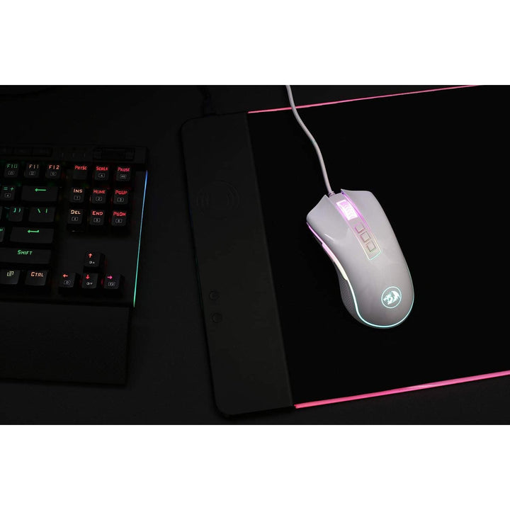 M711 Cobra RGB Gaming Mouse White Version, 10,000 DPI Wired Optical Mouse with High Precision Inputs, 7 Programmable Buttons and 16.8 Million Customized Breathing Backlight for PC/Laptop - Just Closeouts Canada Inc.