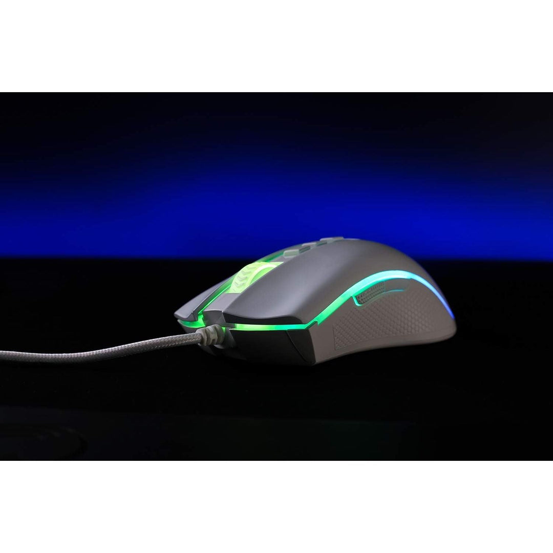 M711 Cobra RGB Gaming Mouse White Version, 10,000 DPI Wired Optical Mouse with High Precision Inputs, 7 Programmable Buttons and 16.8 Million Customized Breathing Backlight for PC/Laptop - Just Closeouts Canada Inc.