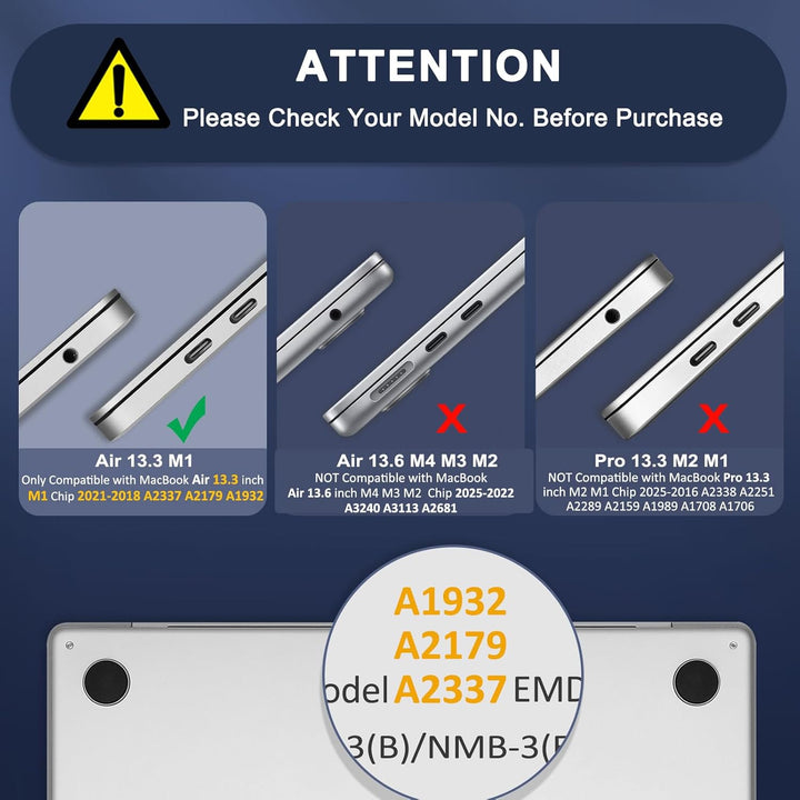 MacBook Air 13 inch Case 2022 2021 2020 2019 2018 Release A2337 M1 A2179 A1932 Touch ID, Plastic Hard Shell Cover&Keyboard Cover for MacBook Air 13.3 inch Case, Tea Petal Pink - Just Closeouts Canada Inc.