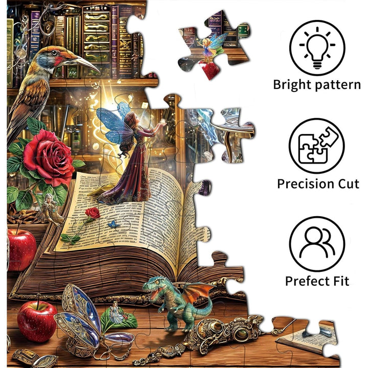 Magic Book Jigsaw Puzzles, 1000 Piece Puzzle for Adults, Family Puzzles Game, Fun Relaxing Challenging, Interlock Perfectly No Dust, Home Wall Decor, Gift for Valentine Friends Parents - Just Closeouts Canada Inc.X004IHR9MT