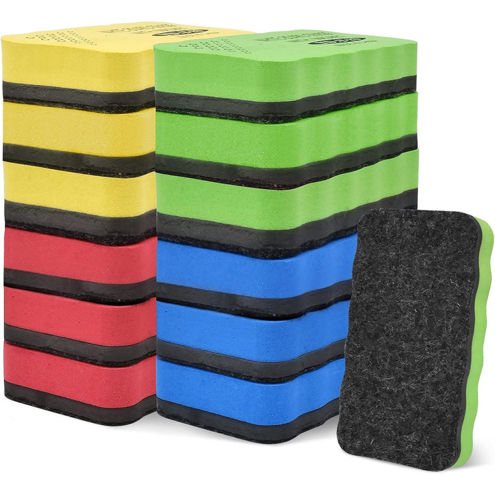 Magnetic Dry-Erase Erasers – 12 Pack, Assorted Colours - Just Closeouts Canada Inc.