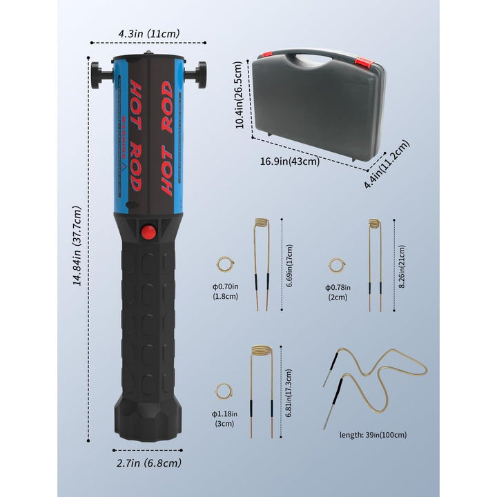 Magnetic Induction Heater Tool - 1200W Without Flames Induction Heater Kit with 4 Coils and Portable Storage Box - Just Closeouts Canada Inc.