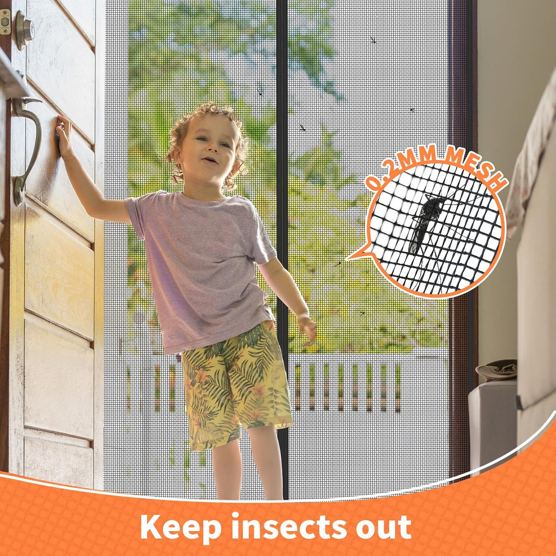 Magnetic Screen Door 36"W x 82"H, Fits Door Size to 34"W x 80"H, Heavy Duty Fiberglass Moustiquaire Magnétique, Screen Mesh with Automatic Block Closure, Walk Through Easily for Kids Pets - Just Closeouts Canada Inc.