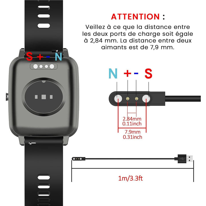 Magnetic USB-A Watch Charger for ID205L / ID205U / ID205S, 1m - Just Closeouts Canada Inc.