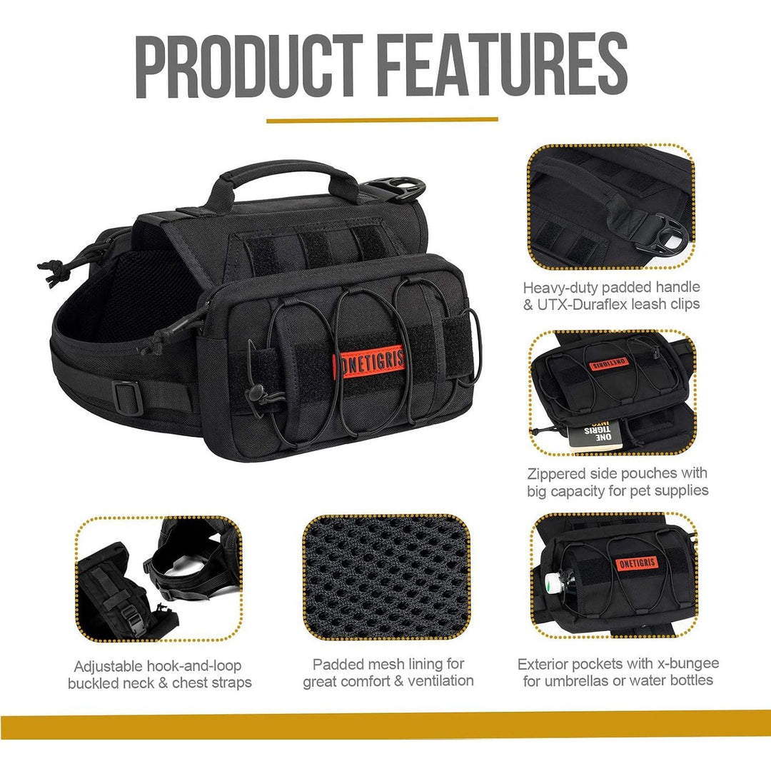MAMMOTH Dog Backpack, Black, Medium - Just Closeouts Canada Inc.
