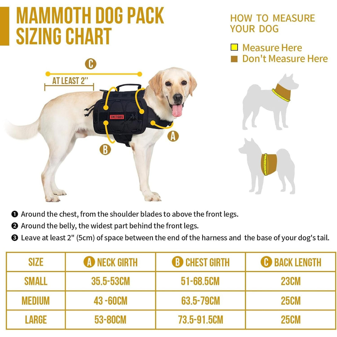MAMMOTH Dog Backpack, Black, Medium - Just Closeouts Canada Inc.