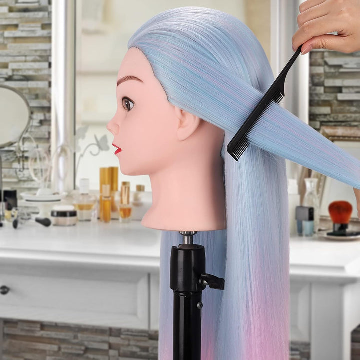 Mannequin Head, 29" Hair Mannequin with Synthetic Hair Manikin Head Practice Cosmetology Hair Doll Head Styling Hairdressing Training Braiding with Clamp Holder & Tools for Kids Girls - Just Closeouts Canada Inc.X0042B54UF