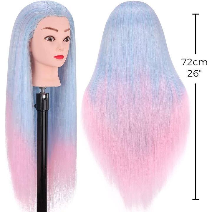 Mannequin Head, 29" Hair Mannequin with Synthetic Hair Manikin Head Practice Cosmetology Hair Doll Head Styling Hairdressing Training Braiding with Clamp Holder & Tools for Kids Girls - Just Closeouts Canada Inc.X0042B54UF