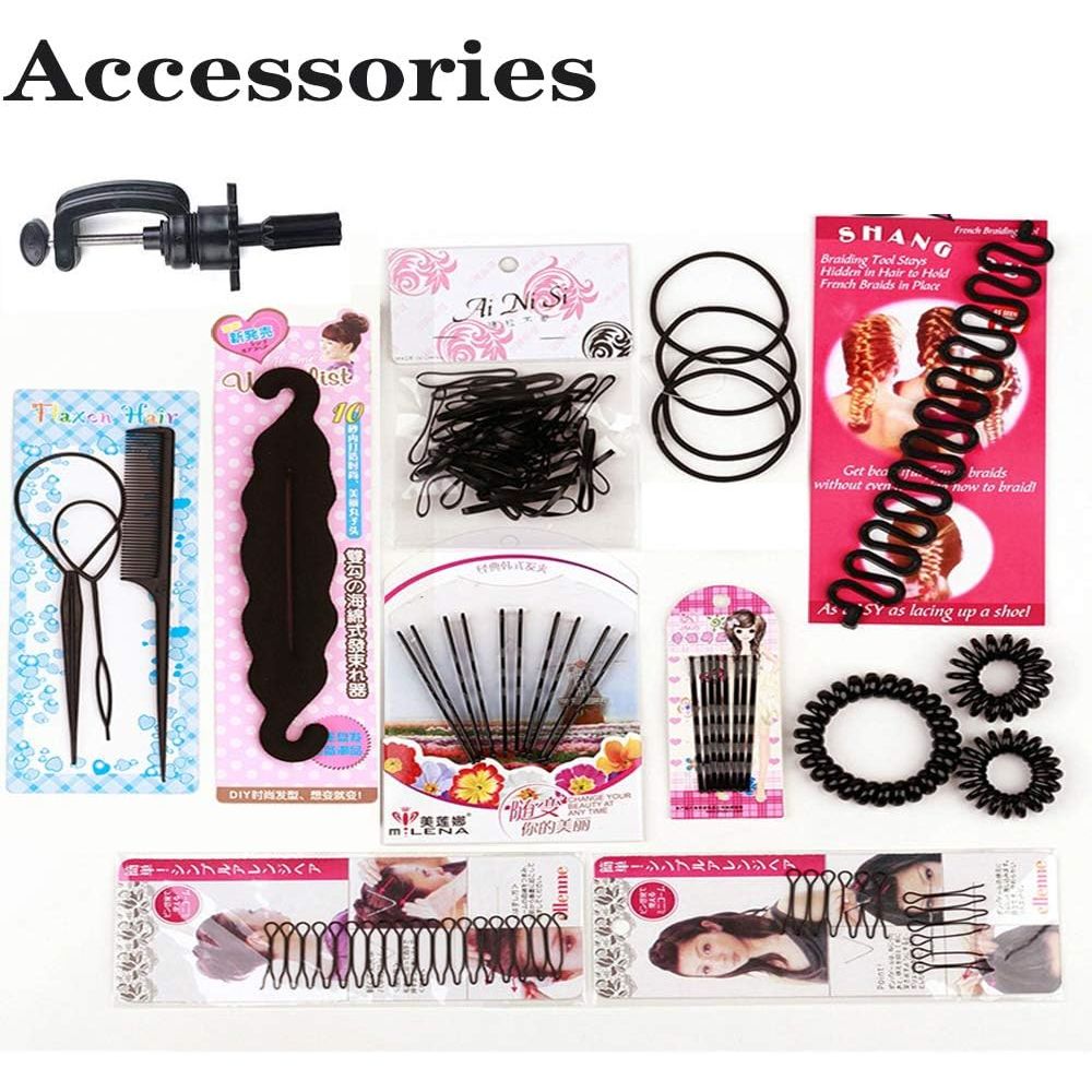 Mannequin Head with 100% Human Hair, 18" Dark Brown Real Hair Cosmetology Mannequin Head Hair Styling Hairdressing Practice Training Doll Heads with Clamp Holder and Tools - Just Closeouts Canada Inc.X002BI0X2Z