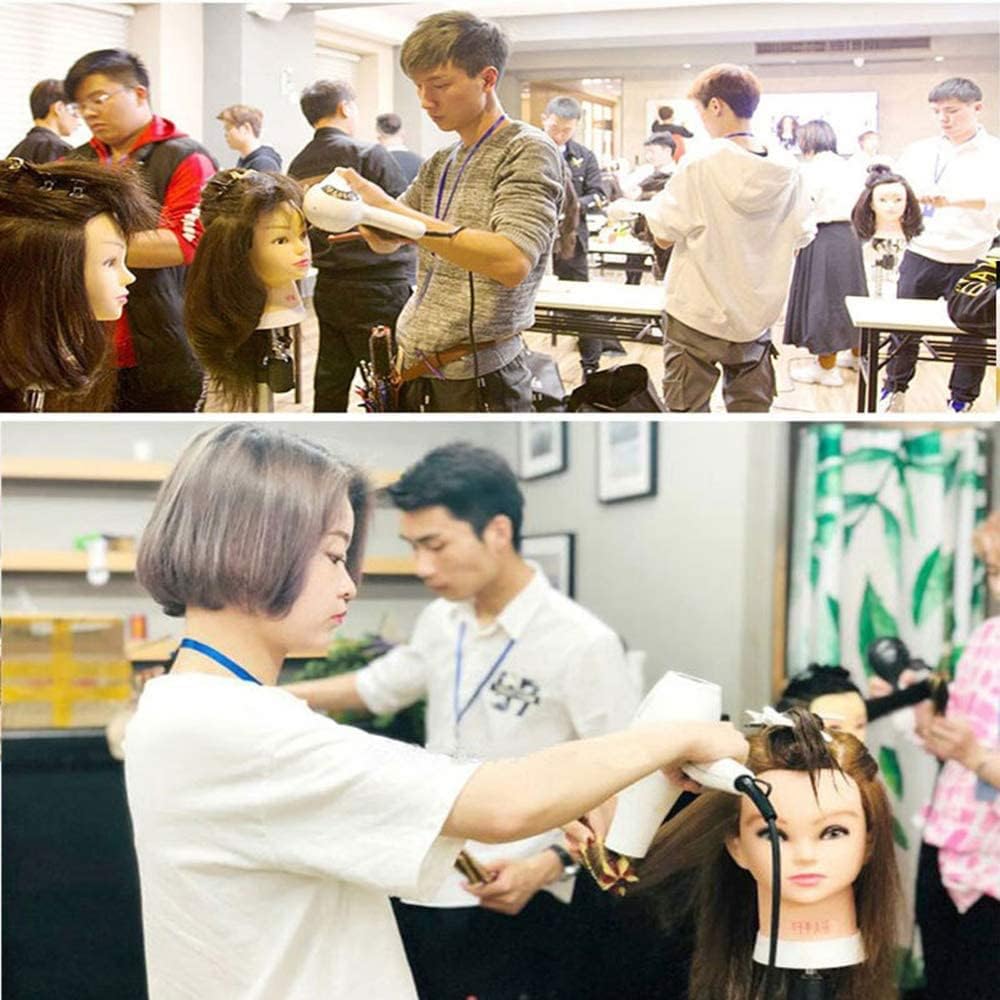 Mannequin Head with 100% Human Hair, 18" Dark Brown Real Hair Cosmetology Mannequin Head Hair Styling Hairdressing Practice Training Doll Heads with Clamp Holder and Tools - Just Closeouts Canada Inc.X002BI0X2Z