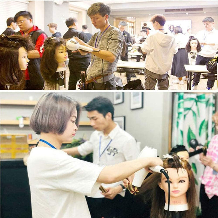 Mannequin Head with 100% Human Hair, 18" Dark Brown Real Hair Cosmetology Mannequin Head Hair Styling Hairdressing Practice Training Doll Heads with Clamp Holder and Tools - Just Closeouts Canada Inc.X002BI0X2Z