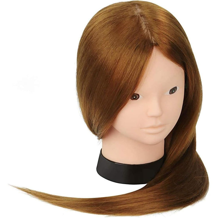 Mannequin Head with 80% Human Hair, 23.5" Brown Real Hair Cosmetology Mannequin Head Hair Styling Hairdressing Practice Training Doll Heads with Clamp Holder and Tools - Just Closeouts Canada Inc.X003K9VWYH