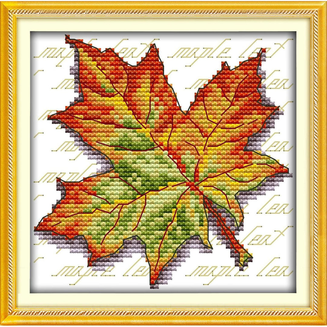 Maple Leaf stamped cross-stitch pattern