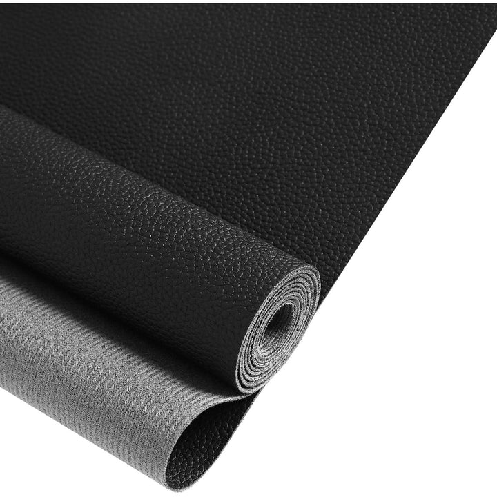 Marine Vinyl Faux Leather Upholstery Fabric 0.9 mm Thickness: Waterproof, Scratch - resistant, Perfect for Upholstering Cars, Outdoor Yachts, and Home Furniture (Black,Pre - Cut 2 Yards) - Just Closeouts Canada Inc.
