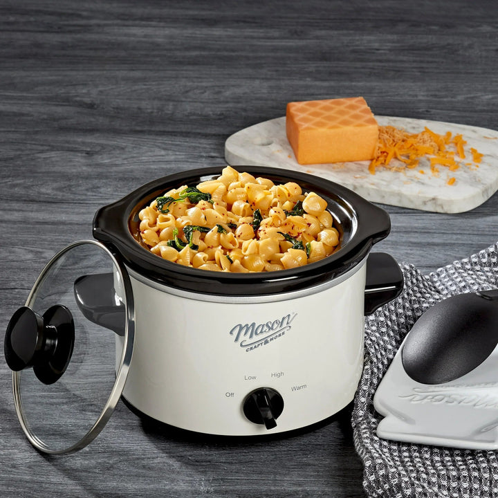 Mason Craft & More 3 Qt Slow Cooker Crock Pot - White - Prep & Relax SA - A1605 - Just Closeouts Canada Inc.