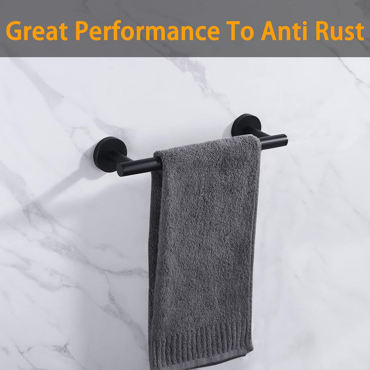 Matte Black Bath Hand Towel Bar Single Bars Towel Rack Rod Classic Wall Mounted Stainless Steel Bathroom Towel Bar Toilet Kitchen Towel Shelf Single Layer, 9inch - Just Closeouts Canada Inc.