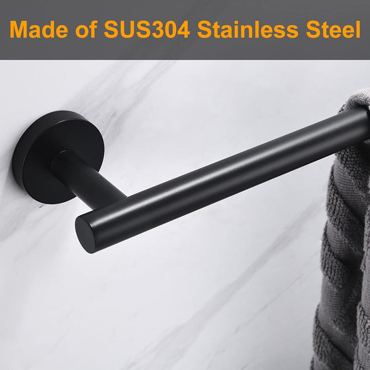 Matte Black Bath Hand Towel Bar Single Bars Towel Rack Rod Classic Wall Mounted Stainless Steel Bathroom Towel Bar Toilet Kitchen Towel Shelf Single Layer, 9inch - Just Closeouts Canada Inc.