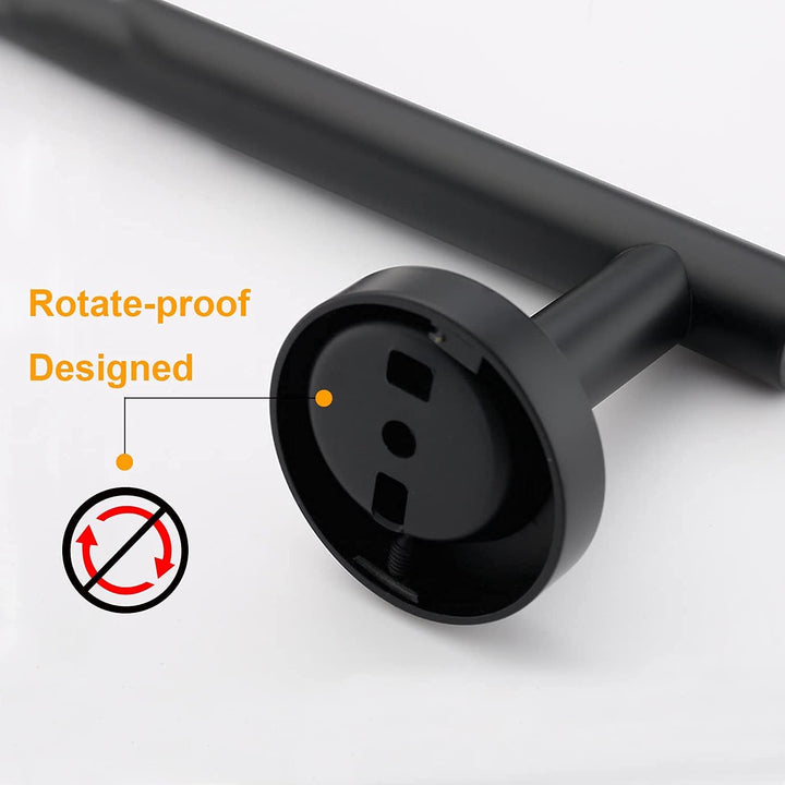 Matte Black Bath Towel Bar Single Bars Towel Rack Rod Classic Wall Mounted SUS304 Stainless Steel Bathroom Towel Holder Toilet Kitchen Towel Shelf Single Layer,16 inches - Just Closeouts Canada Inc.