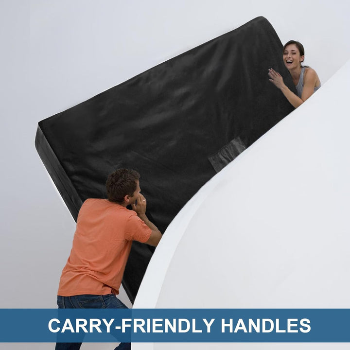 Mattress Bags for Moving Twin 2 Pack, Mattress Storage Bag Waterproof with Strong Handles & Double Zippers, Reusable Mattress Protector, Black - Just Closeouts Canada Inc.