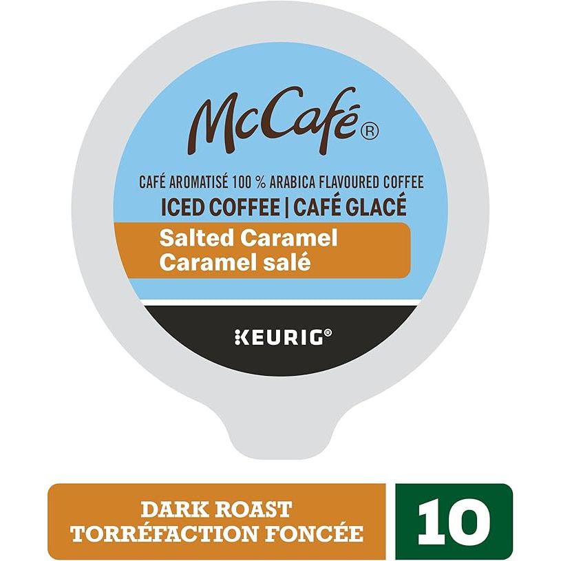 McCafe Dark Roast Salted Caramel Flavoured K - Cup Coffee Pods, Brew Over Ice, 10 Count - Just Closeouts Canada Inc.663447609511