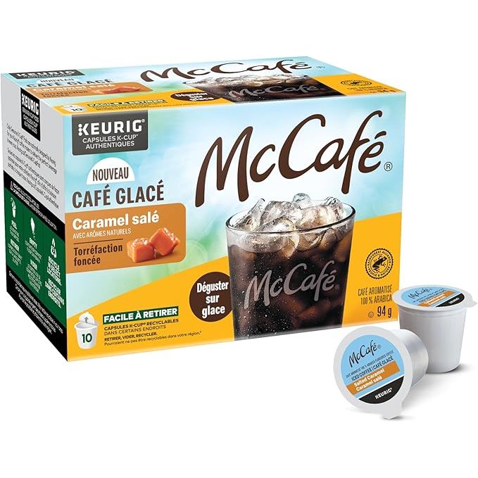 McCafe Dark Roast Salted Caramel Flavoured K - Cup Coffee Pods, Brew Over Ice, 10 Count - Just Closeouts Canada Inc.663447609511