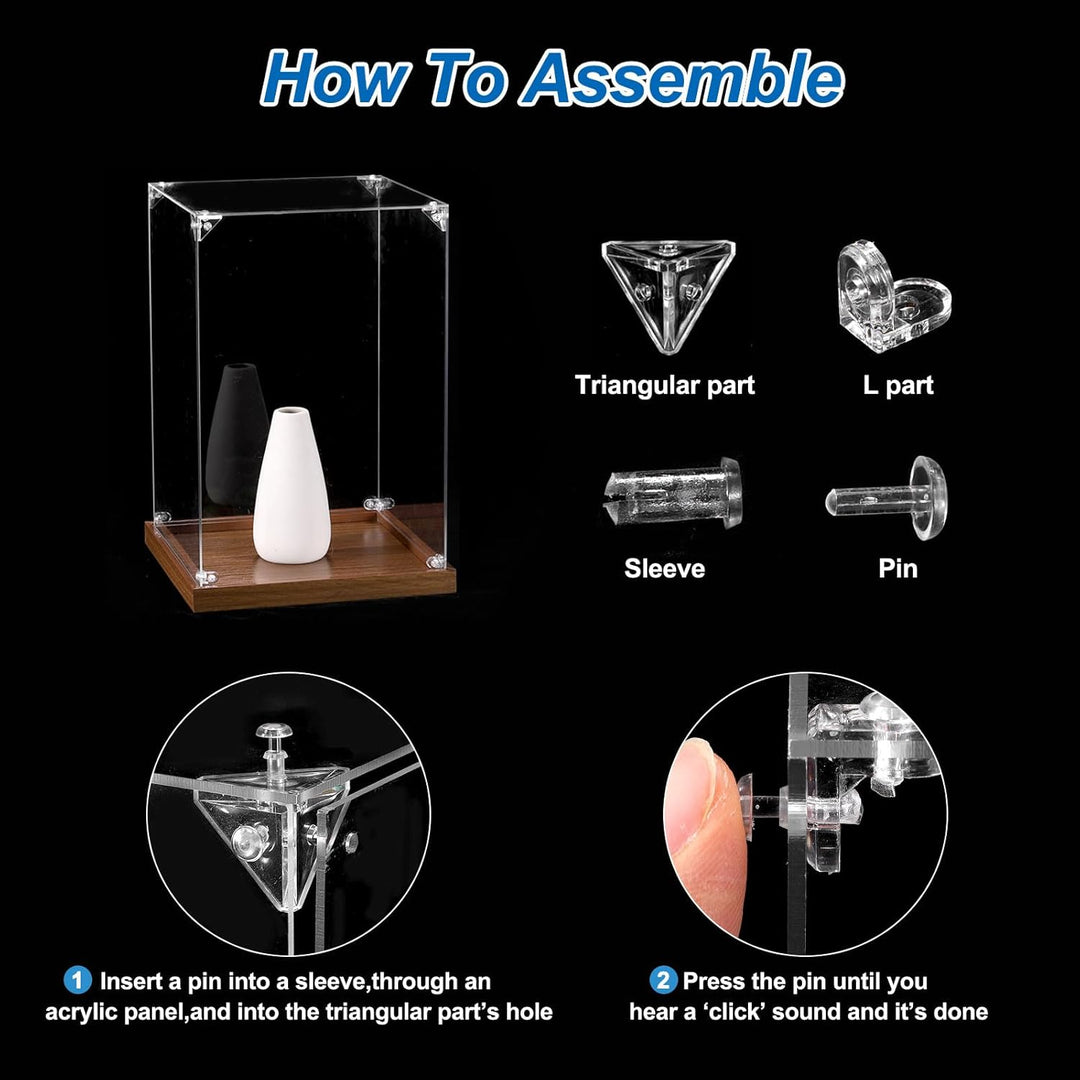 MECCANIXITY Acrylic Display Case, 8"x8"x8" Clear Display Box Assemble Dustproof Storage Organizer Showcase for Collectibles Action Figures - Just Closeouts Canada Inc.