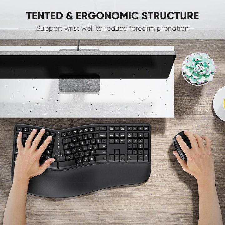 Meetion Ergonomic Wireless Keyboard and Mouse - Just Closeouts Canada Inc.