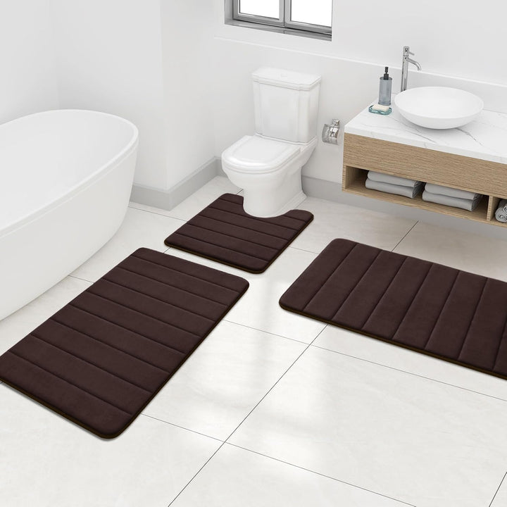 Memory Foam Bath Mat Bathroom Mat 20" x 30" Coffee - Just Closeouts Canada Inc.