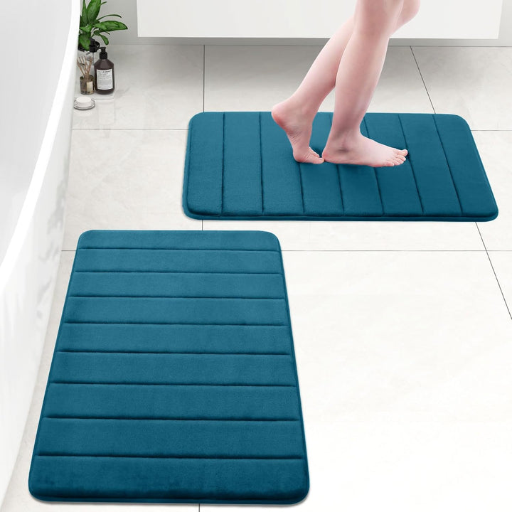 Memory Foam Bath Mat Bathroom Mat 24" x 36" Peacock Blue - Just Closeouts Canada Inc.