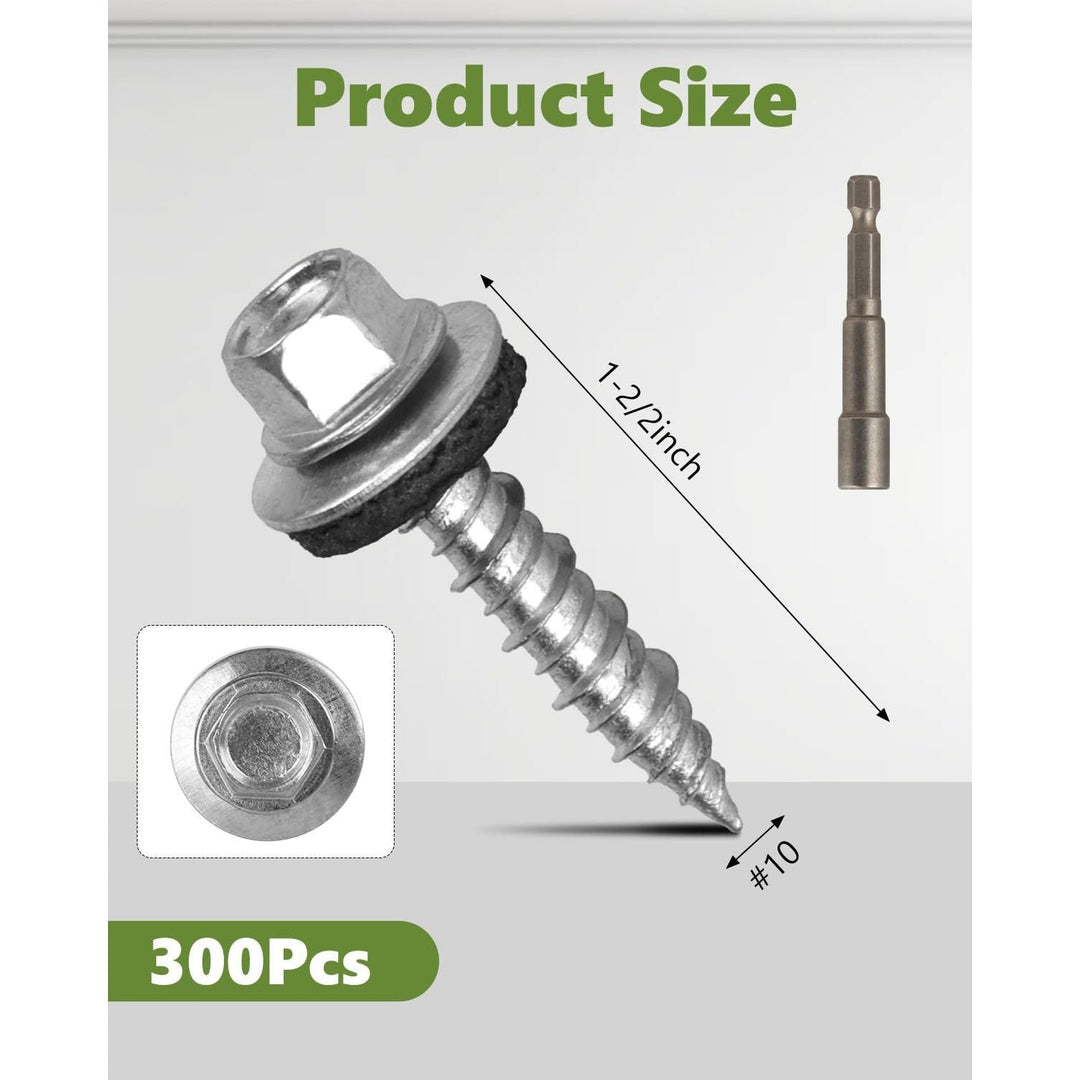 Metal Roofing Screws10 × 1 Inch, 1000Pcs Zinc Plated Hex Head Metal Roof Screws with Rubber Washers for Metals and Corrugated Roofing Panels (Hex Socket Included) - Just Closeouts Canada Inc.