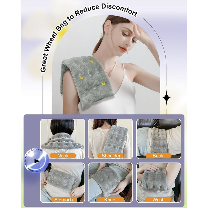 Microwavable Heating Pad for Neck Shoulders Period Cramps & Back, Portable Magic Bag Heat Pad Microwavable, 40 * 14cm, Unscented Grey - Just Closeouts Canada Inc.X004OL8NEH