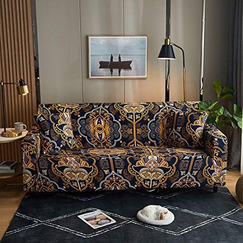 MIDODO Printed Couch Cover Stretch Sofa Covers Patterned Loveseat Slipcovers for 2 Seater Cushion Couch Love Seat Set (AJN, 2 Seater/Loveseat) - Just Closeouts Canada Inc.