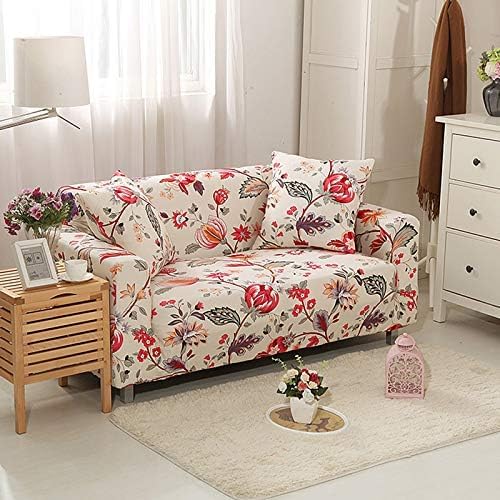 MIDODO Printed Couch Cover Stretch Sofa Covers Patterned Loveseat Slipcovers for 2 Seater Cushion Couch Love Seat Set (QAN, 2 Seater/Loveseat) - Just Closeouts Canada Inc.
