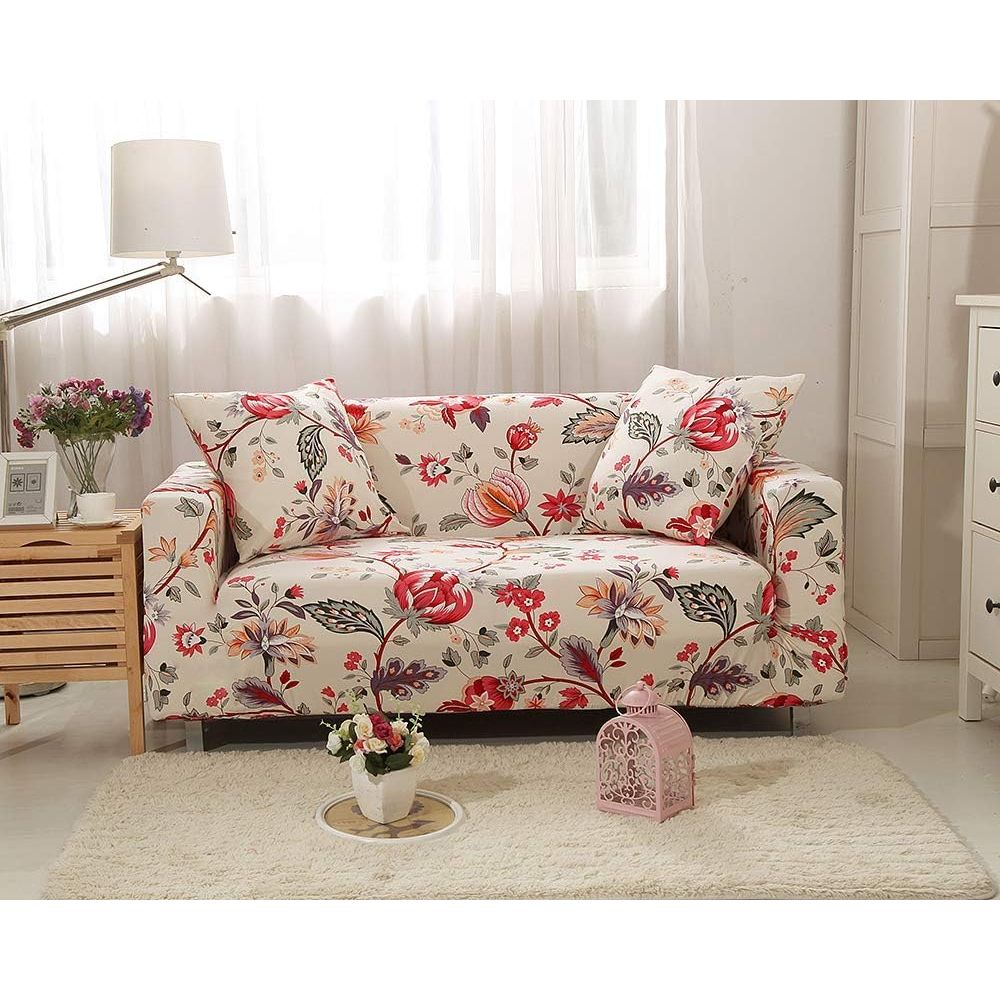 MIDODO Printed Couch Cover Stretch Sofa Covers Patterned Loveseat Slipcovers for 2 Seater Cushion Couch Love Seat Set (QAN, 2 Seater/Loveseat) - Just Closeouts Canada Inc.